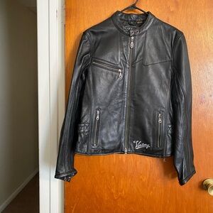 Victory Black Leather Jacket NWOT